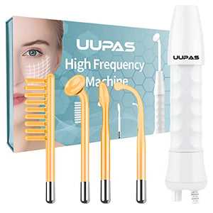 High Frequency Facial Wand - UUPAS Portable Handheld High Frequency Facial Skin Machine with 4 Pcs Orange Glass Tubes