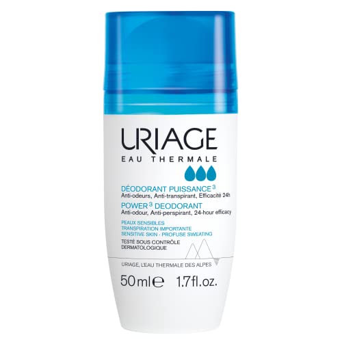 URIAGE Power 3 Clinical Strength Antiperspirant Deodorant 1.7 fl.oz. | Roll-On Protection for Excessive Armpit Sweat | Men and Women | Combats Odor and Provides a Fresh, Clean Feeling for 24hr