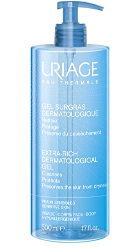 URIAGE Extra Rich Dermatological Gel 17 fl.oz. | Fresh and Extra Gentle Cleansing Gel for Face and Body that Leaves Skin Soft, Moisturized and Comfortable | Preserves the Skin from Dryness