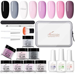 Cooserry Dip Powder Nail Kit Starter 8 Colors