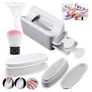 4 Pieces Dip Powder Recycling Tray System Nail Dip Powder Container Tray French Dipping Trays Nail Dip Powder Nail Kit Container Powder Nail Acrylic Powder Liquid Set Dust Remover Powder Brush