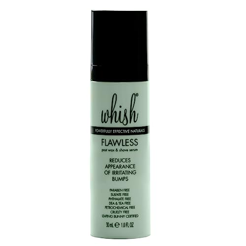 Whish Flawless Post Wax & Shave Serum - Ingrown Hair Treatment for Men and Women - Calming Aftershave Oil for Razor, Wax, & Laser Bumps - With Aloe & Salicylic Acid - Paraben & Sulfate Free - 1 oz