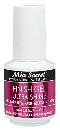 Mia Secret Finish gel MINI top coat for gel or acrylic nails - ULTRA SHINE Finish Gel - High gloss top coat for artificial nails (Single)