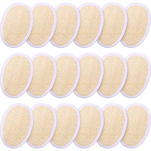 18 Packs Bath Shower Loofah Sponge Pad Exfoliating Loofah Body Scrubber Natural Bath Sponge Brush for Men and Women