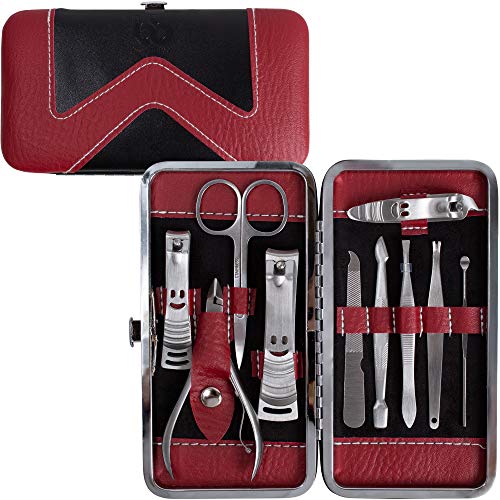 Manicure Pedicure Set Nail Clippers - 10 Piece Stainless Steel Manicure Kit - tools for nail, Cutter Kits Includes Cuticle Remover with Portable Travel Case