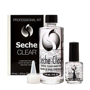 Seche clear professional kit, crystal clear base coat for nail polish, 4 oz & 0.5 oz refill, 4 Fl Oz