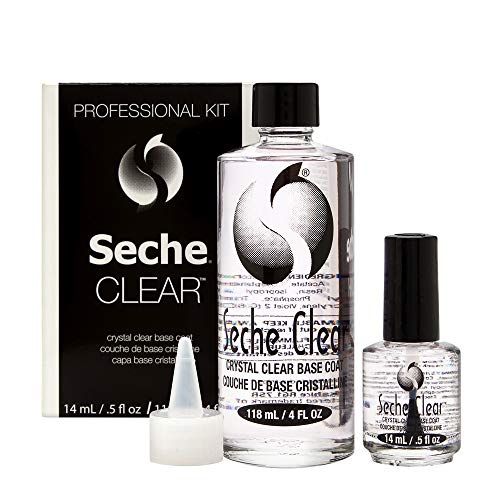 Seche clear professional kit, crystal clear base coat for nail polish, 4 oz & 0.5 oz refill, 4 Fl Oz