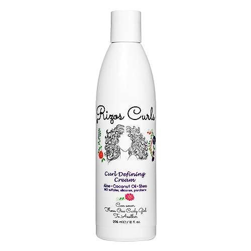 Rizos Curls Curl Defining Cream for Curly Hair. For Defined, Bouncy, Shiny, Frizz-Free, Voluminous Curls. With Aloe Vera, Shea Butter & Coconut Oil.