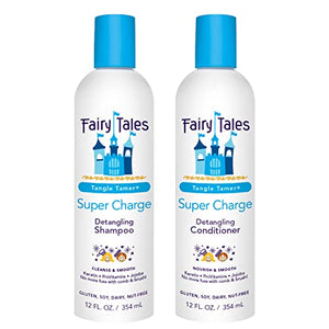 Fairy Tales Tangle Tamer Detangling Shampoo and Conditioner for Kids - Ultra Moisturizing and  Anti Frizz Protection  - Paraben Free, Sulfate Free - 12 Oz each Bottle - 2 pack