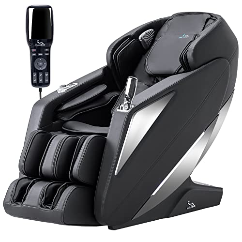 MassaMAX 2023 Massage Chair, Full Body Zero Gravity SL Track Recliner with Yoga Stretch, Voice Control, Heating, Airbags, Foot Massage (321-Black)