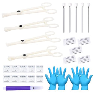 JIESIBAO 42pcs Body Piercing Kit Piercing Needles Clamps Kit for Ear Nose Septum Belly Button Tongue Nipple Eyebrow Lip Piercing 12G 14G 16G 18G 20G Needles with 4 Disposable Piercing Clamps Forceps