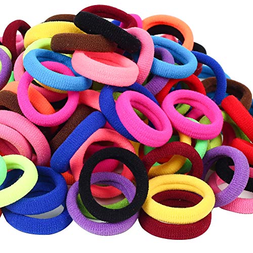 120 Pcs Baby Hair Ties, Cotton Toddler Hair Ties for Girls and Kids, Multicolor Small Seamless Hair Bands Elastic Ponytail Holders(15 Colors)