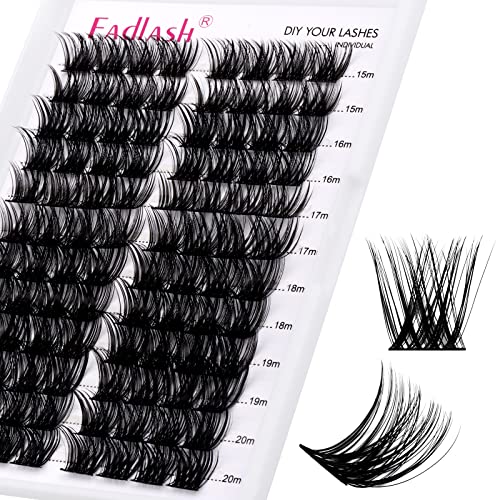 Lash Clusters 15-20mm 96Pcs Individual Lashes Cluster Mixed Tray D Curl Lash Clusters DIY Eyelash Extensions Individual Cluster Lashes DIY Lash Extension Kit Home (F2-0.07D, 15-20mm)