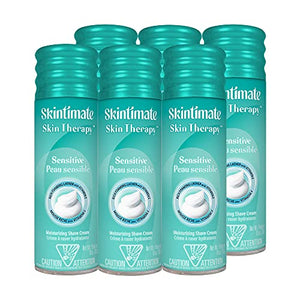 Skintimate Skin Therapy Moisturizing Shave Cream for Women Sensitive Skin with Vitamin E - 10 Ounce (Pack of 6)