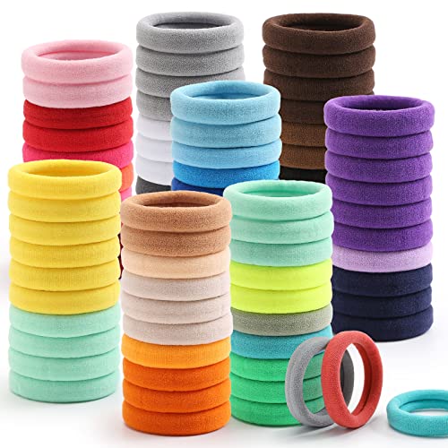 100 Pcs Thick Seamless Brown Hair Ties, Ponytail Holders Hair Accessories No Damage for Thick Hair (Multicolor)