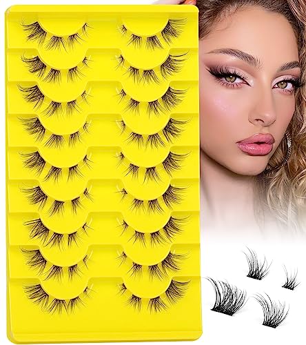 Lash Clusters Natural Individual Lashes 8-14MM Cluster Lashes C Curl Eyelash Extension 80pcs Wispy Eyelash Clusters DIY Lash Extension at Home by Yawamica