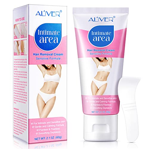 Intimate/Private Hair Removal Cream for Unwanted Hair in Underarms Private Parts Pubic & Bikini Area Legs Arms Chests Painless & Flawless Depilatory Cream Suitable for Woman All Skin Types