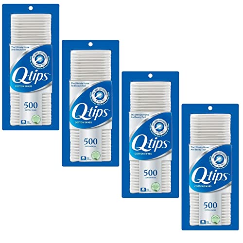 Q-Tips Swabs Cotton, 500 Count (Pack of 4)