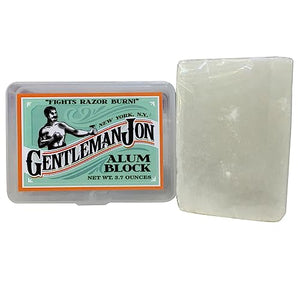 Gentleman Jon 3.7 Ounce Alum Block in Plastic Case | Upgrade Your Shave - Soothing Aftershave Solution for Shaving Razor Burn Relief - Travel Friendly Durable Plastic Case Included