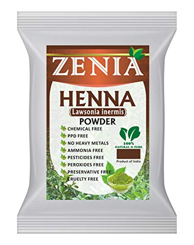 Zenia 100% Pure & Natural Henna Powder (Lawsonia Inermis) | 100 grams (3.5 oz) | Orange-Red Hair Color | Triple Sifted | Fresh from Rajasthan | No Chemicals, No Additives