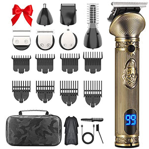 REHOYO Beard Trimmer for Men, Beard Trimming Kit w/Case, Cordless Hair Clipper T-Blade Trimmer, Electric Razor Shaver for Nose Body Face Mustache Grooming -180 Mins Shaving, Gifts for Him