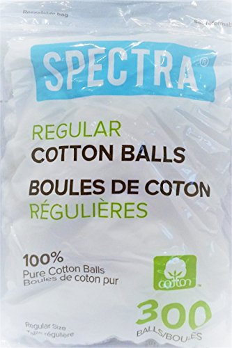 Cotton Balls Regular Size - 100% Cotton - 300 Regular Sized Cotton Balls - by Spectra