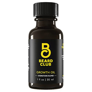 Beard Club - Beard Growth Oil - Grow A Thicker Fuller Beard, Fill in Patches - Healthy Natural Castor, Coconut and Avocado Beard Growth Serum to Stimulate Thicker, Fuller, Healthier Facial Hair Growth