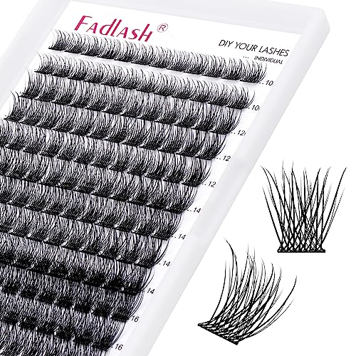 Lash Clusters 10-16mm 144pcs Mixed Tray Individual Lashes D Curl Individual Lashes Cluster Eyelash Extensions DIY Lash Extensions Eyelash Clusters Eyelash Extension Kit at Home (J03-0.07D, 10-16mm)