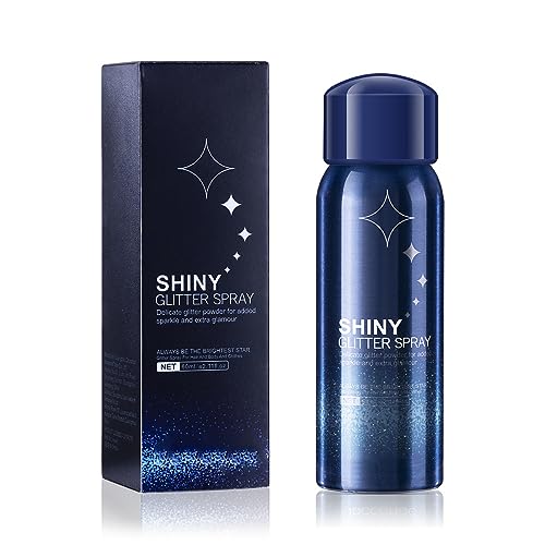 Body Glitter, Glitter Spray, Glitter Spray for Hair and Body, Glitter Hairspray for Clothes, Quick-Drying, Long-Lasting, and Waterproof, Body Shiny Spray for Stage Makeup,and Festival Rave 2.11oz/60ml
