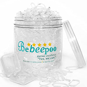 Clear Elastic Hair Bands?BEBEEPOO 2000pcs Mini Hair Rubber Bands with a big Box and a small box, Soft Hair Elastics Ties Bands 2mm in Width and 30mm in Length for Girls Kids Women