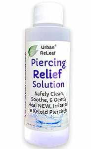 Urban ReLeaf Piercing Relief Solution ! Safely Clean, Soothe & Gently Heal New, Irritated and Keloid Piercings. 100% Natural Sea Salt, Tea Tree, Rosemary