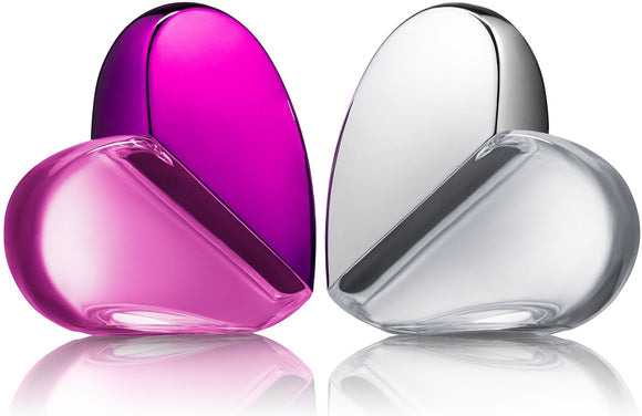 Eau De Fragrance Perfume Sets for Girls - Perfect Body Mist Gift Set for Teens and Kids - Hearts (Silver/Pink) - 2 Pack